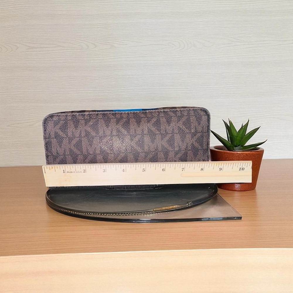 Michael Kors Purse Cindy Dome Blue Center Stripe Brown MK Logo Bag Crossbody - Picture 10 of 10